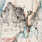 Lin Guocheng, Dusk, Watercolour, Pen and Ink on Silk, 90cm x 60cm, 2012